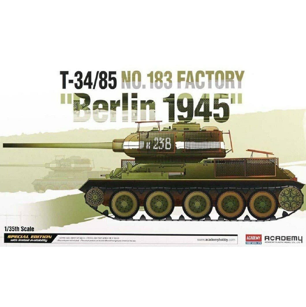 Academy - 1/35 Scale 13295 T-34/85 NO.183 FACTORY "BERLIN 1945" Plastic Model Kit