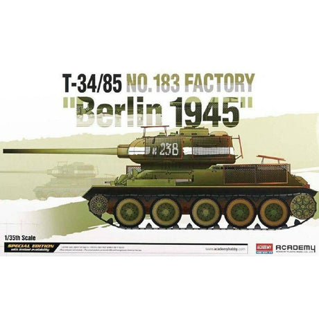 Academy - 1/35 Scale 13295 T-34/85 NO.183 FACTORY "BERLIN 1945" Plastic Model Kit