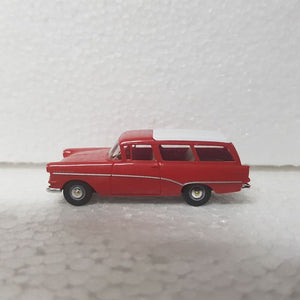 Brekina – 1/87 – HO/00 Scale – Opel Rekord P1 Caravan (1958-1960) in Red Plastic Scale Model Replica