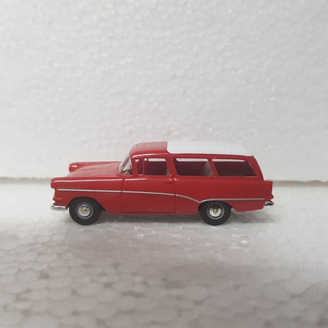 Brekina – 1/87 – HO/00 Scale – Opel Rekord P1 Caravan (1958-1960) in Red Plastic Scale Model Replica