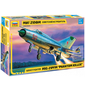 Zvezda - 1/72 Scale - MIG-21PFM "Phantom Killer" Soviet Fighter Plastic Model Kit