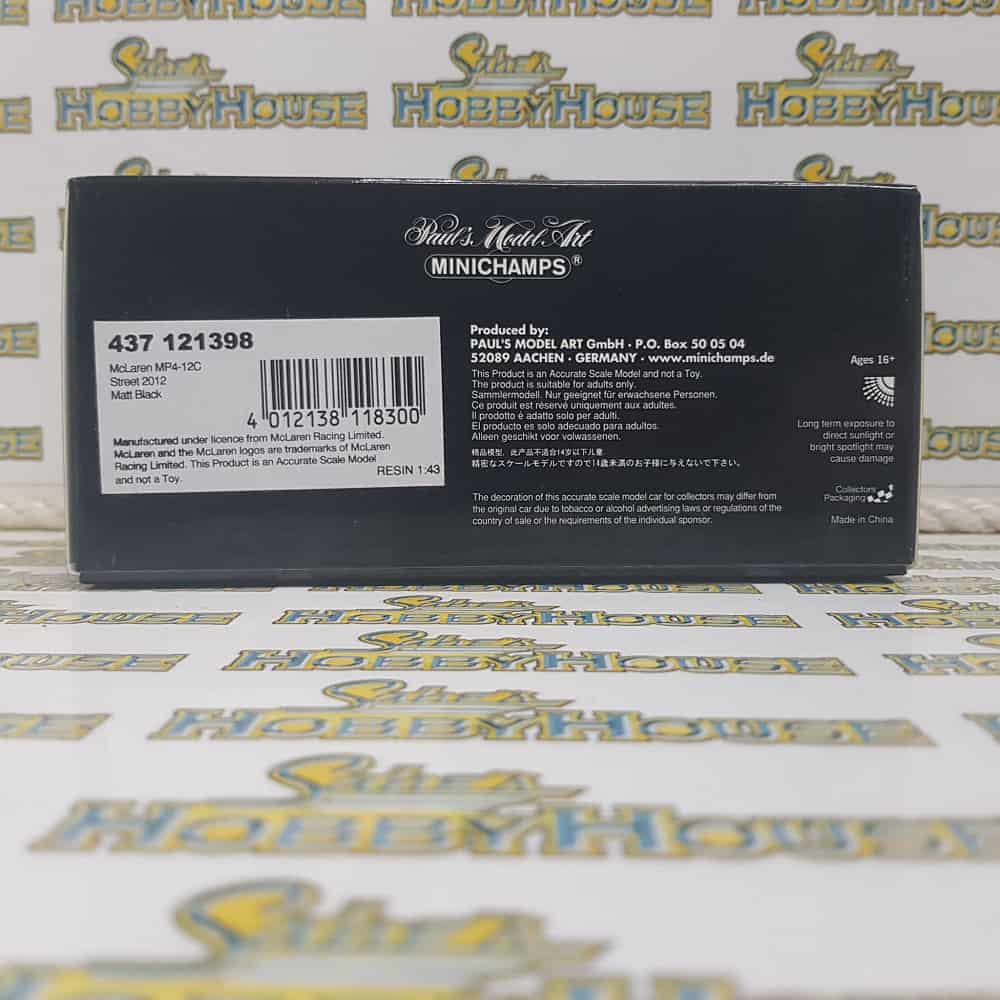 Minichamps 437 121398 - 1/43 Scale McLaren 12C GT3 Street Edition 2012 Diecast Scale Model Replica