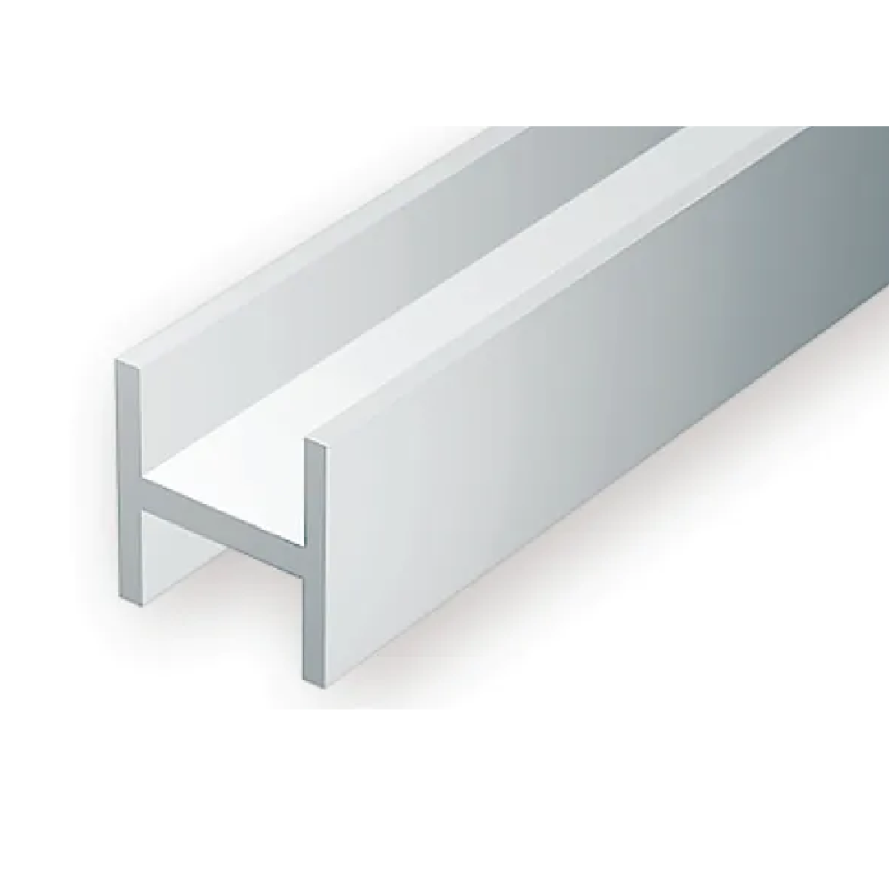 Evergreen Scale Models – H-Column Styrene –1/8" (.125) (3.2mm) 3 Pieces #284