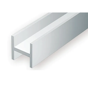 Evergreen Scale Models – H-Column Styrene –1/8" (.125) (3.2mm) 3 Pieces #284