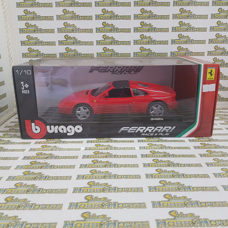 Burago - 1/18 Scale - Ferrari 348ts in Red Diecast Scale Model Replica