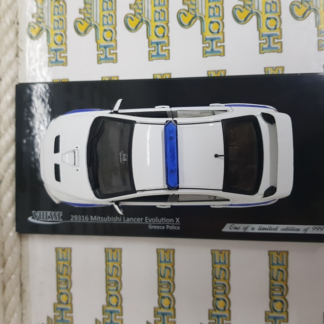Vitesse 29316 1/43 Scale Mitsubishi Lancer Evolution X - Greece Police Diecast Scale Model Replica