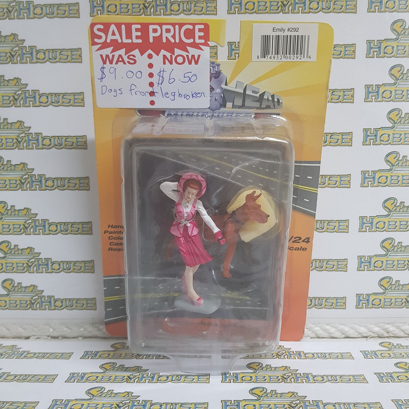 Motor Heads Miniatures - 1/24 Scale - #292 Emily with Dog Hand Painted Cold-Cast Resin Figurine #00292