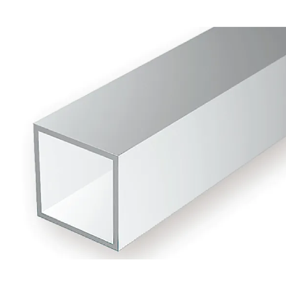 Evergreen Scale Models - Square Tube Styrene – 5/16 (.312") (7.9 x 7.9mm) 2 Pieces #255