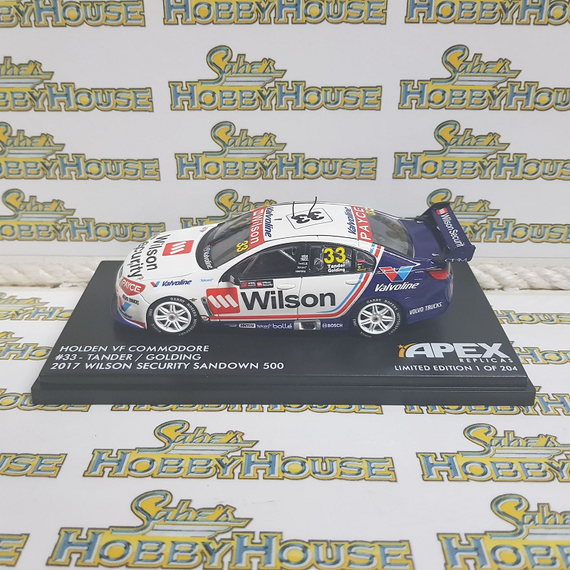 APEX Replicas - 1/43 Scale - Holden VF Commodore Wilson Security Racing #33 Tander/Golding 2017 Sandown 500 Scale Model Replica