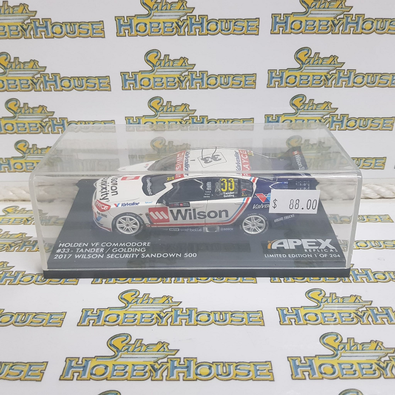 APEX Replicas - 1/43 Scale - Holden VF Commodore Wilson Security Racing #33 Tander/Golding 2017 Sandown 500 Scale Model Replica