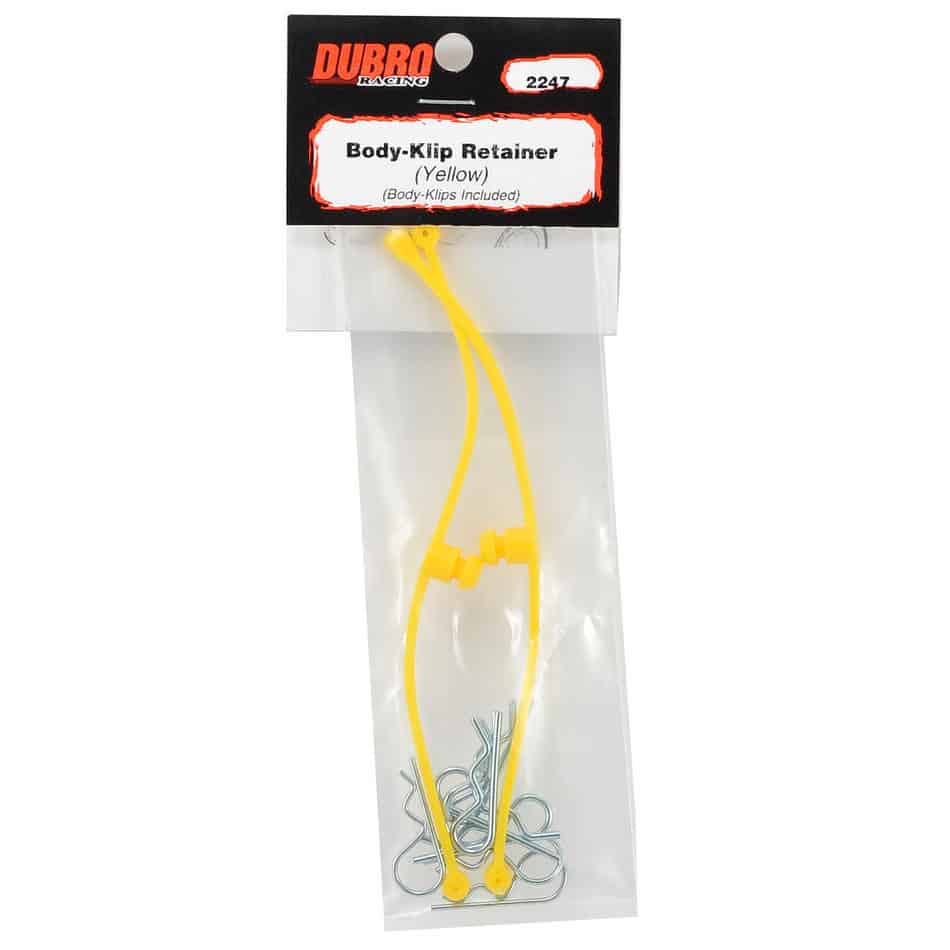 DUBRO Racing - Body-Klip Retainer (Yellow) with Body Klips