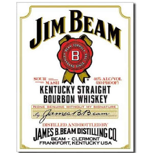 Tin Sign - Jim Beam White Label Kentucky Straight Bourbon Whiskey
