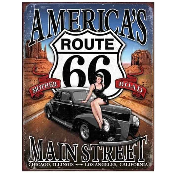 Tin Sign - America's Mother Road Route 66