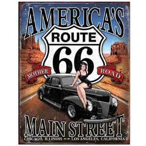 Tin Sign - America's Mother Road Route 66
