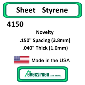 Evergreen Scale Models - Sheet Styrene – Novelty .150" Spacing (3.8mm) .040" Thick (1.0mm) #4150