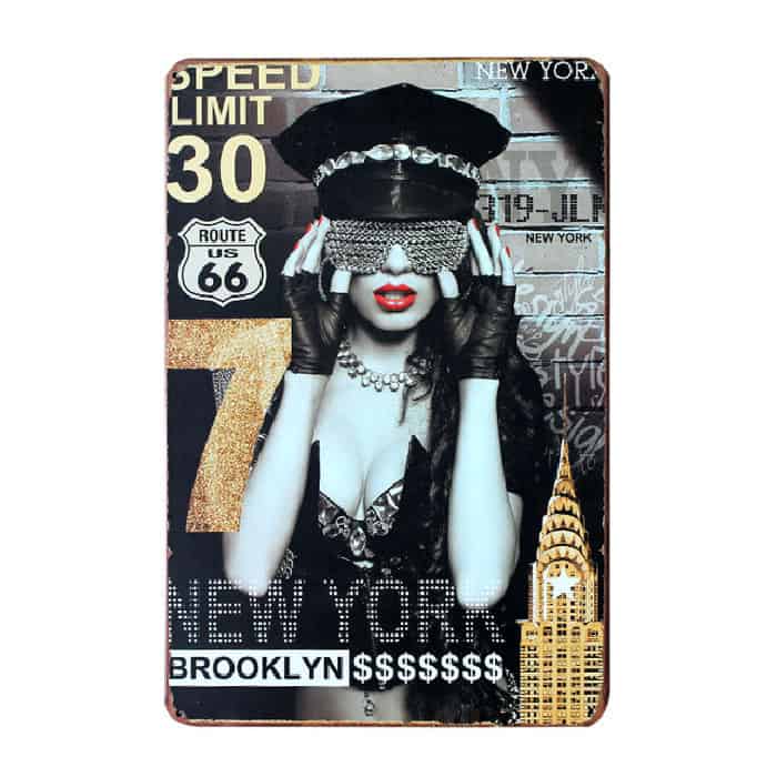 Tin Sign - US Route 66 Brookyln New York