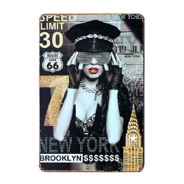 Tin Sign - US Route 66 Brookyln New York