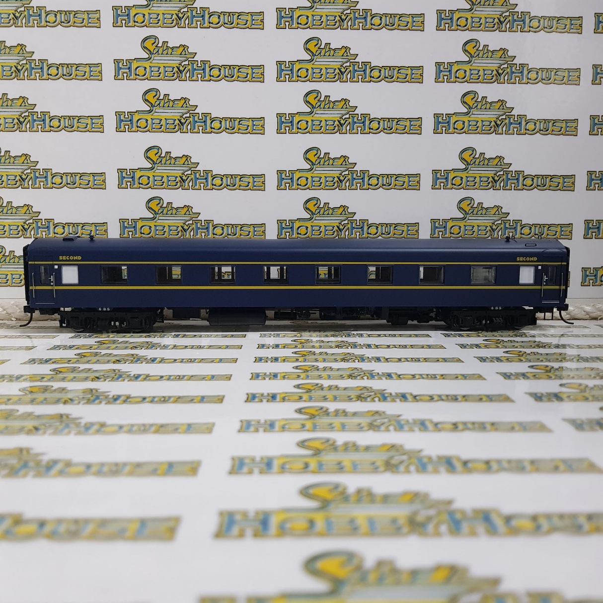 Powerline - H0/00 Scale - PC-404B 6BS VR Blue & Gold S Type Carriage Second Art Deco
