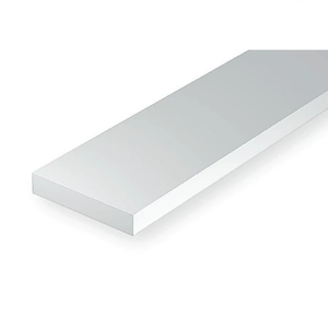 Evergreen Scale Models - Strip Styrene - HO Scale 1x6 .011 x.066" (0.28 x 1.68mm) Opaque White 10x Polystyrene Strips #8106