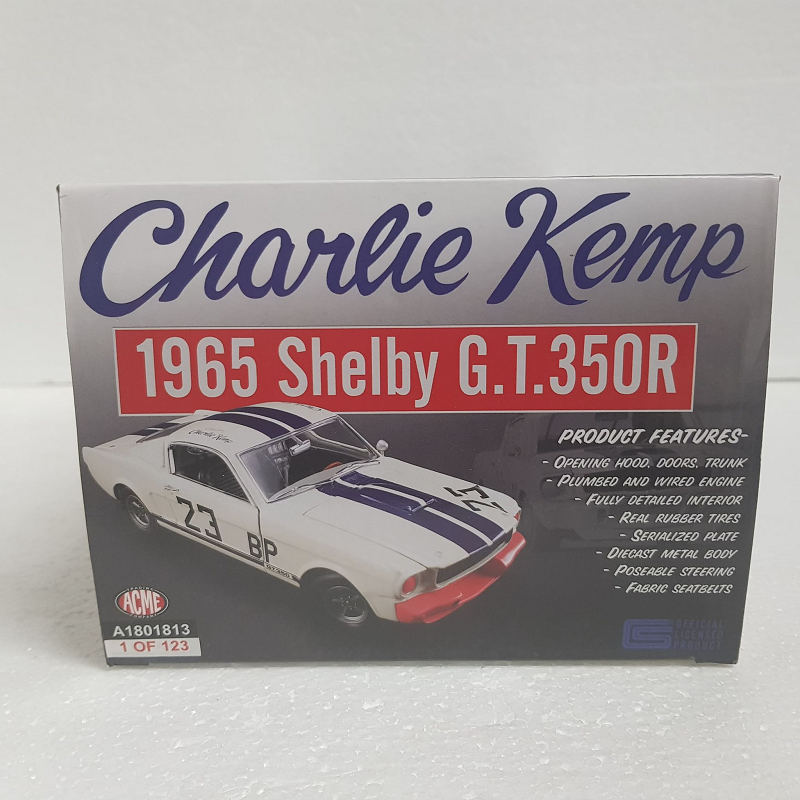 ACME A1801813 - 1/18 Scale - Charlie Kemp 1965 Shelby G.T.350R only 123 Diecast Scale Model Replica's made