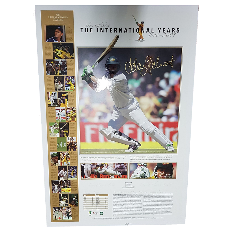 Adam Gilchrist - The International Years Lithograph Unframed