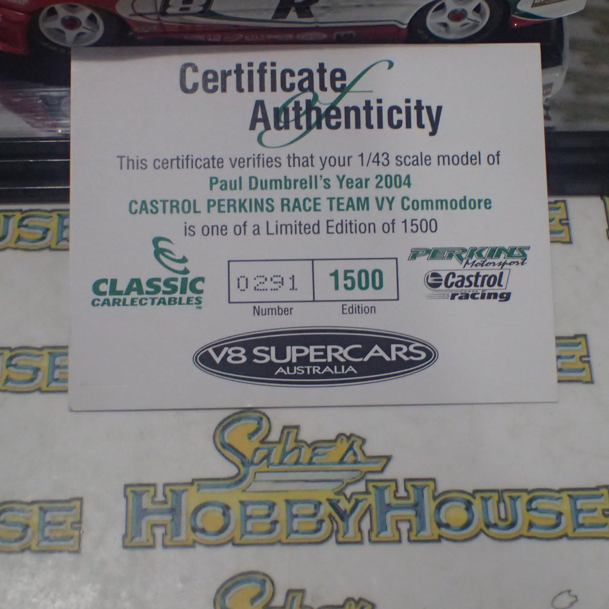 Classic Carlectables Holden 1008-5 1:43 VY Commodore 2004 Perkins Motorsport Paul Dumbrell