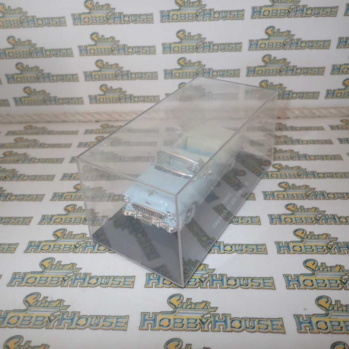 Sunstar 10095 - 1/43 Scale Chevrolet Belair 1955 Open Top Convertible in Light Blue Diecast Scale Model Replica