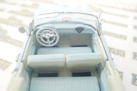 Sunstar 10095 - 1/43 Scale Chevrolet Belair 1955 Open Top Convertible in Light Blue Diecast Scale Model Replica