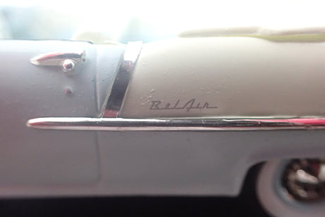 Sunstar 10095 - 1/43 Scale Chevrolet Belair 1955 Open Top Convertible in Light Blue Diecast Scale Model Replica