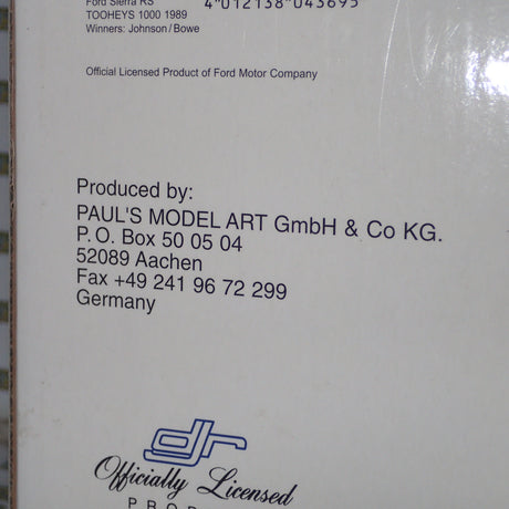 BIANTE MiniChamps 103 898017 - 1/18 Scale 1989 BATHURST WINNER FORD SIERRA RS 500 D.JOHNSON/J. BOWE SIGNED COA