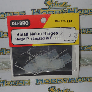 Dubro 118 - Small Nylon Hinges (Hinge Pin Locked in Place)
