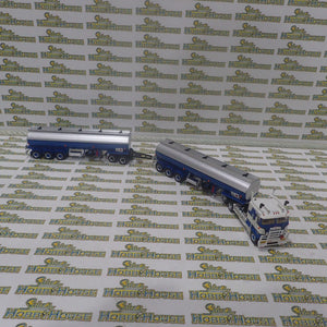 Highway Replicas - 1/64 Scale - #12009 Tanker Road Train in Blue & White Diecast Model Replica