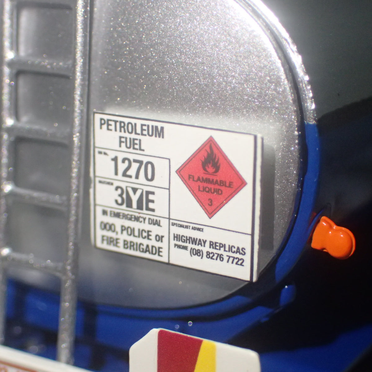 Highway Replicas - 1/64 Scale - #12009 Tanker Road Train in Blue & White Diecast Model Replica