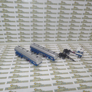 Highway Replicas - 1/64 Scale - #12009 Tanker Road Train in Blue & White Diecast Model Replica