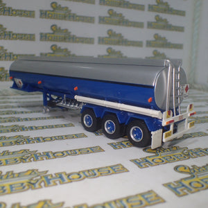 Highway Replicas - 1/64 Scale - #12009 Tanker Road Train in Blue & White Diecast Model Replica