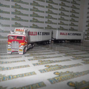 Highway Replicas 12013 - 1/64 Scale - Freight Road Train in "Bull's N.T." Livery Diecast Scale Model Replica