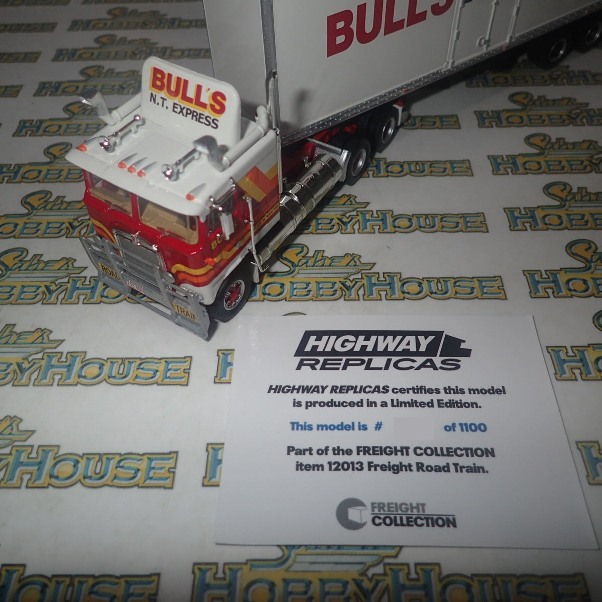 Highway Replicas 12013 - 1/64 Scale - Freight Road Train in "Bull's N.T." Livery Diecast Scale Model Replica