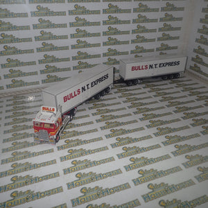 Highway Replicas 12013 - 1/64 Scale - Freight Road Train in "Bull's N.T." Livery Diecast Scale Model Replica