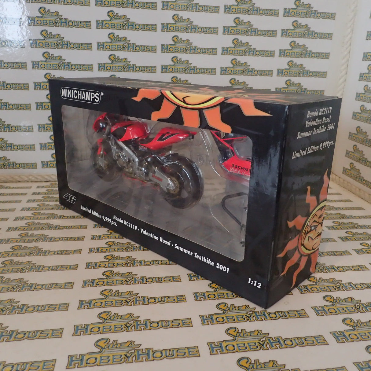 MINICHAMPS 122 017946 1/12 HONDA RC211V V.ROSSI SUMMER TESTBIKE GP 500 2001