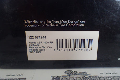 MINICHAMPS 122 071244 1/12 HONDA CBR1000 RR FIREBLADE R.ROLFO WORLD SUPERBIKE 2007