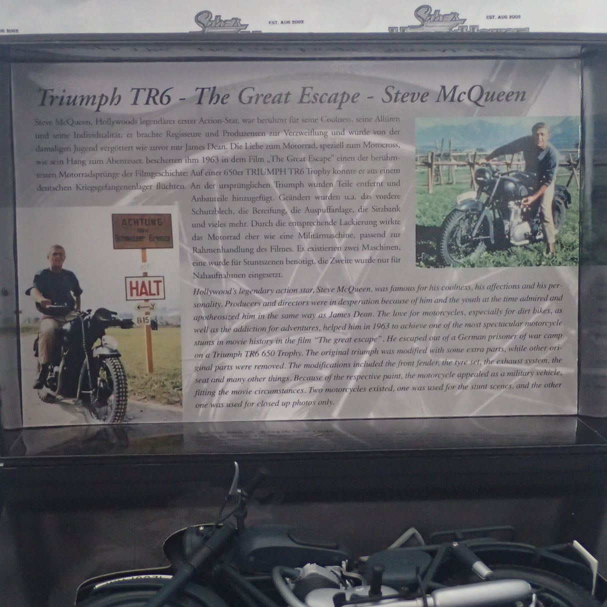 Minichamps 122 133500 - 1:12 Triumph TR6 1955 MOVIE The Great Escape Steve McQueen Scale Model Replica