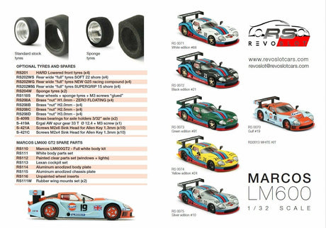 Revo Slot – 1/32 Scale – RS0073 MARCOS LM600 MARTINI GREEN #91