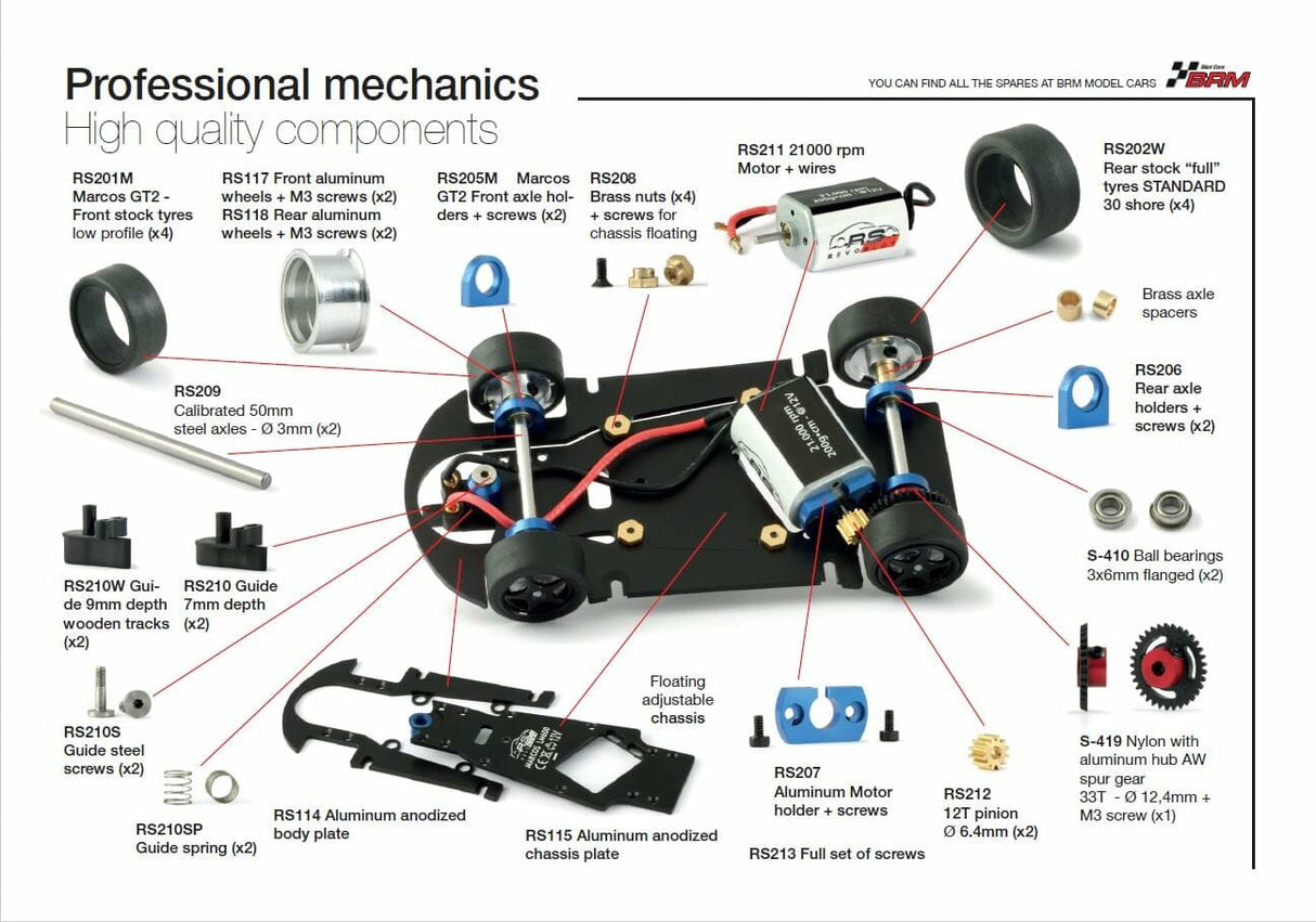 Revo Slot – 1/32 Scale – RS0074 MARCOS LM600 MARTINI YELLOW #24