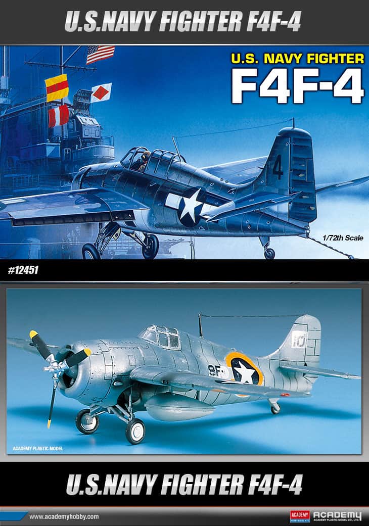 Academy - 1/72 scale - U.S. Navy Fighter F4F-4 Plastic Model Kit