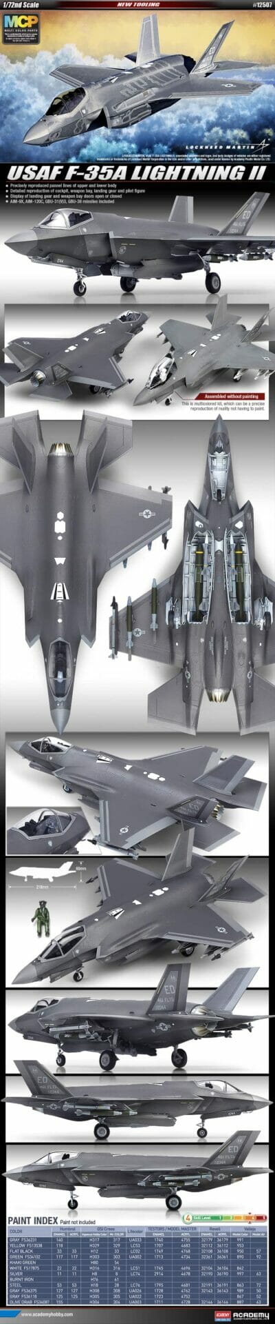 Academy - 1/72 Scale - USAF F-35A Joint Strike Fighter with Australian decals Plastic Model Kit