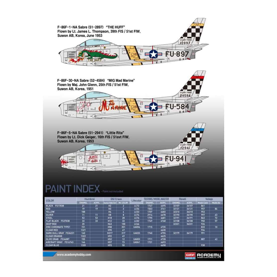 Academy 12546- 1/72 Scale F-86F "Korean War" Plastic Model Kit