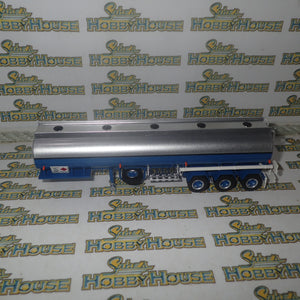 Highway Replicas 12991 - 1/64 Scale - Tanker Trailer with Dolly in Blue &  White  Diecast Model Replica