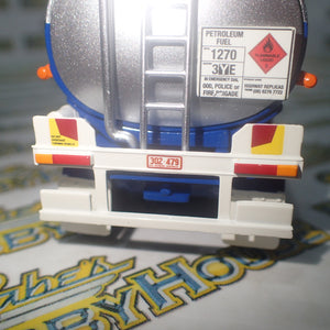 Highway Replicas 12991 - 1/64 Scale - Tanker Trailer with Dolly in Blue &  White  Diecast Model Replica