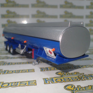 Highway Replicas 12991 - 1/64 Scale - Tanker Trailer with Dolly in Blue &  White  Diecast Model Replica