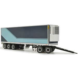 Highway Replicas 12995 - 1/64 Scale Trailer with Dolly Blue with Cyan Stripes Diecast Model Replica